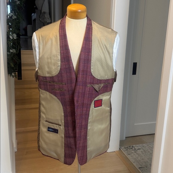 Mantoni Men's Purple Plaid Blazer Wrinkle Free Fabrics 44R - Picture 5 of 10